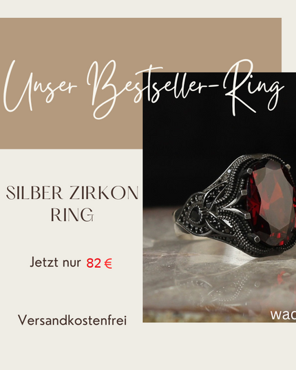 Herren Ring 925 Silber Zirkon