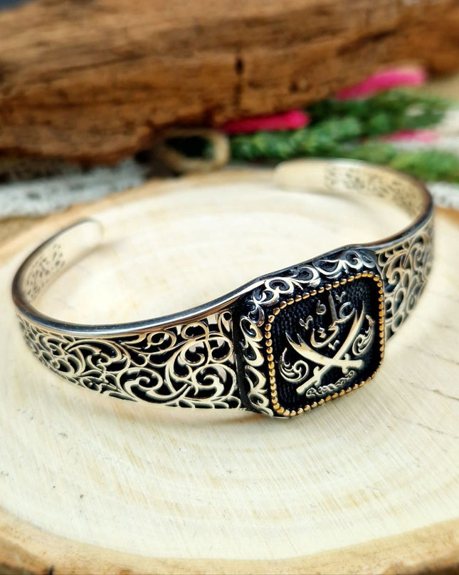 Zulfikar 925 Silber Unisex Handgemachter Armreif Bangle