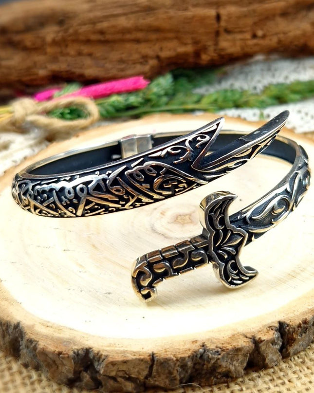 Zulfikar 925 Silber Unisex Handgemachter Armreif Bangle