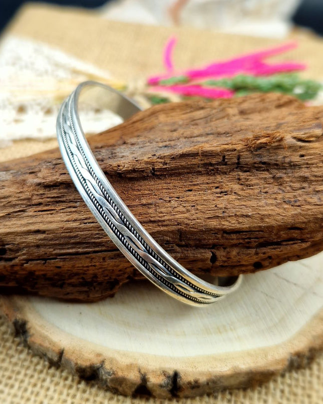 925 Silber Unisex Handgemachter Armreif Bangle