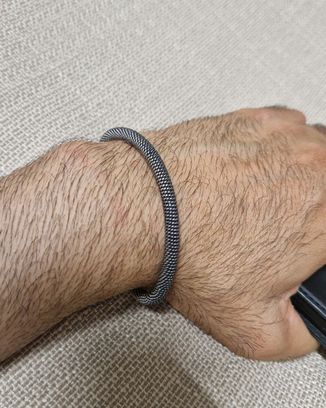 Freesize Geflochtenes Massiv Armband 925 Silber