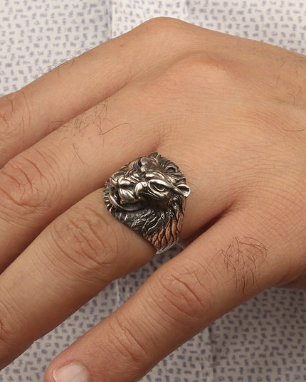 Löwe 925 Sterling Silber Ring