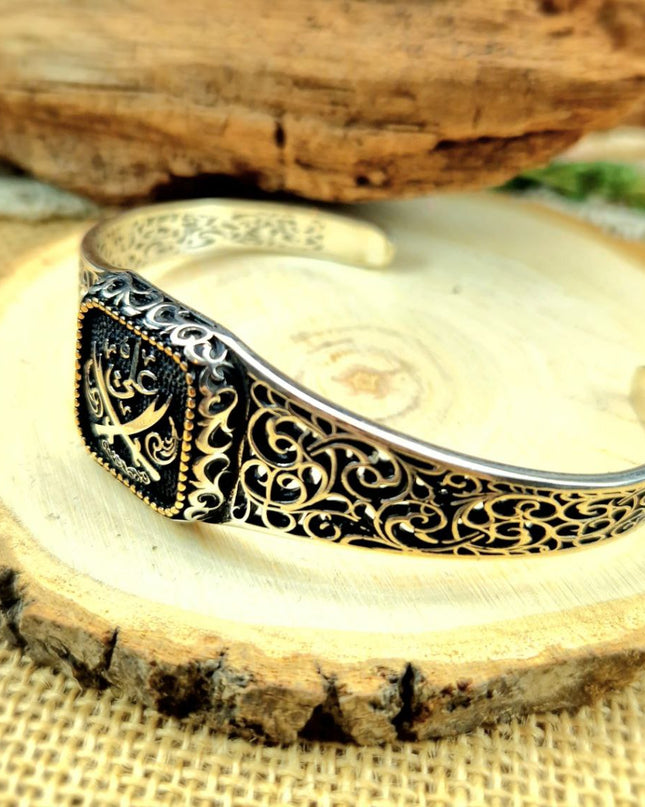 Zulfikar 925 Silber Unisex Handgemachter Armreif Bangle