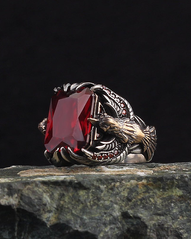 925 Silber Zirkon Adler Ring