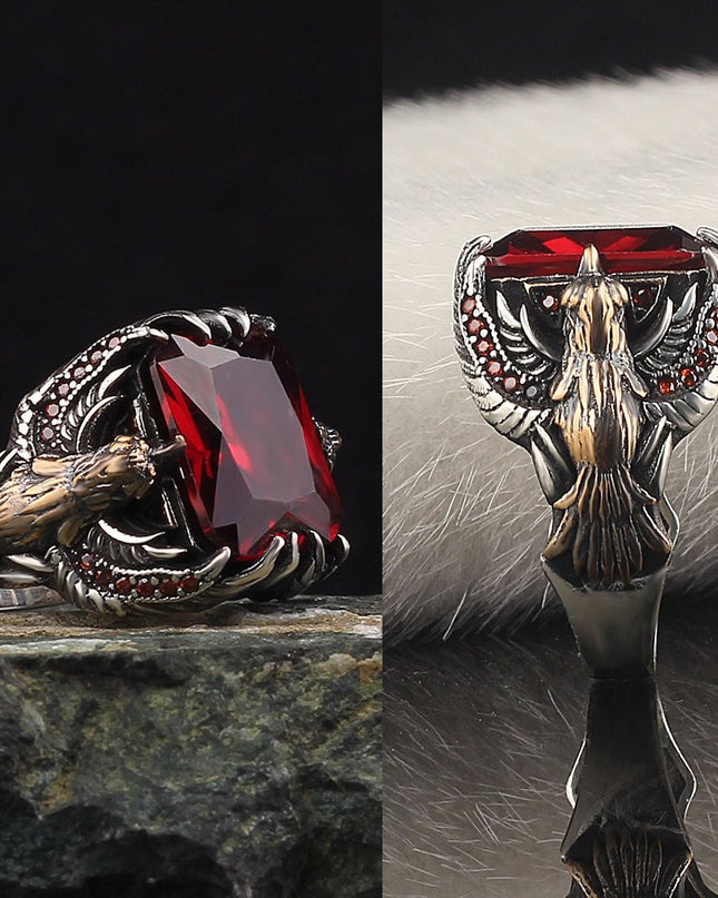 925 Silber Zirkon Adler Ring