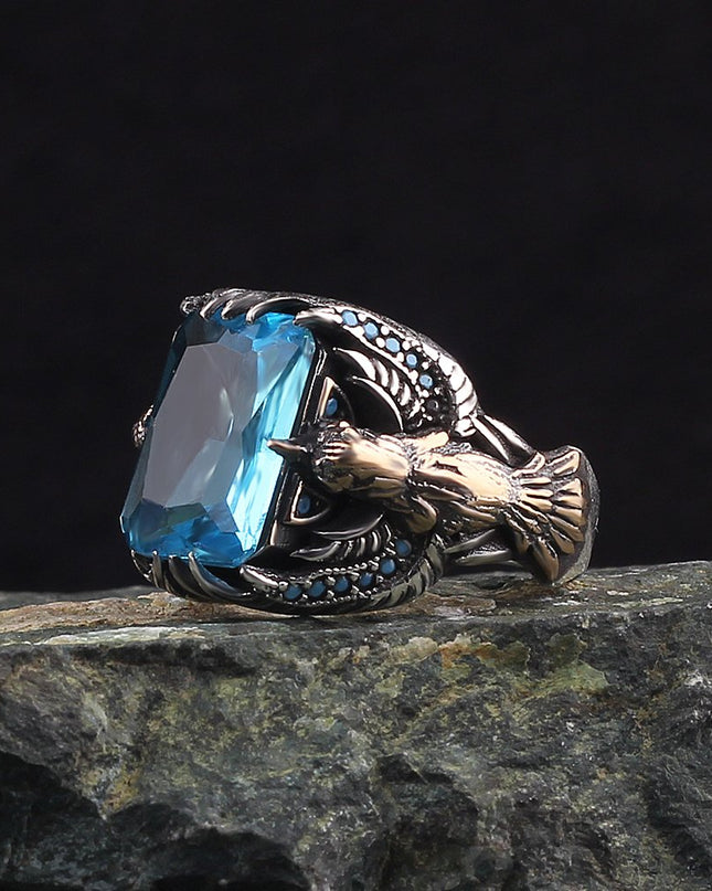 Blauer Topas 925 Silber Ring