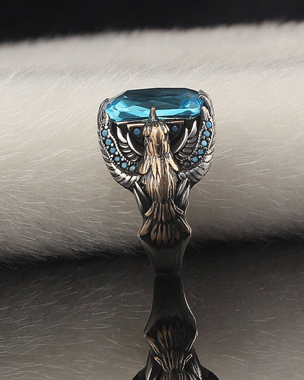 Blauer Topas 925 Silber Ring