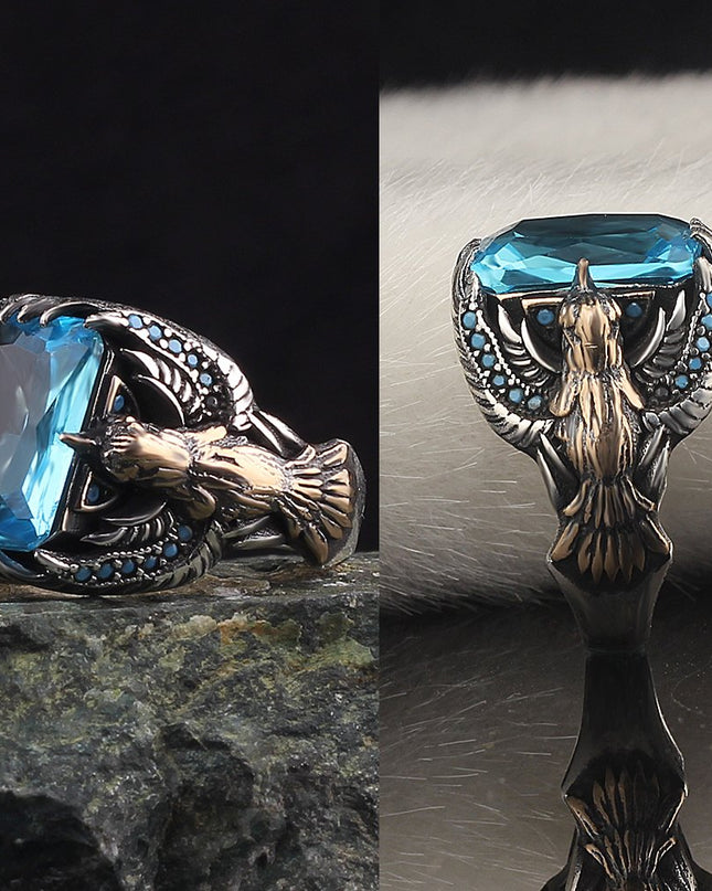 Blauer Topas 925 Silber Ring