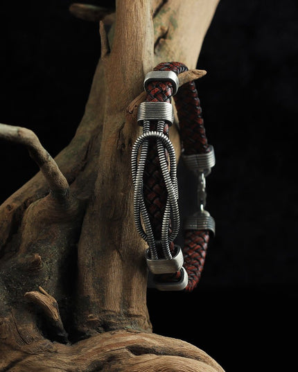 Leder Silber Armband