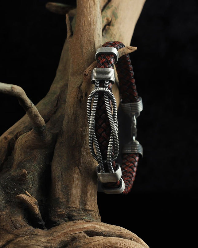 Leder Silber Armband