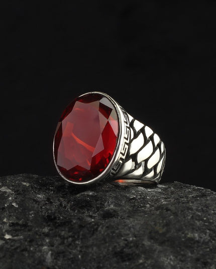 Herren Ring 925 Silber Zirkon