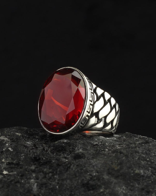 Herren Ring 925 Silber Zirkon