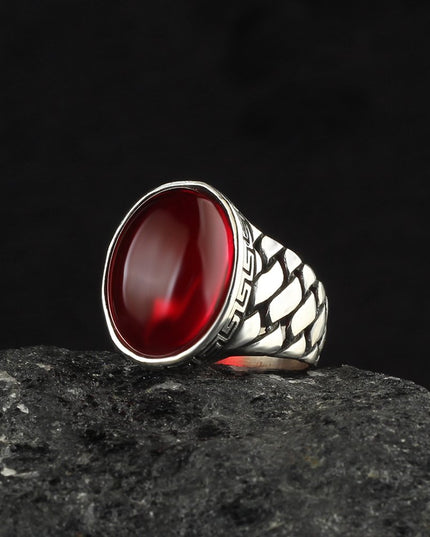 Herrenring aus 925er Sterlingsilber mit Tigeraugen-Stein