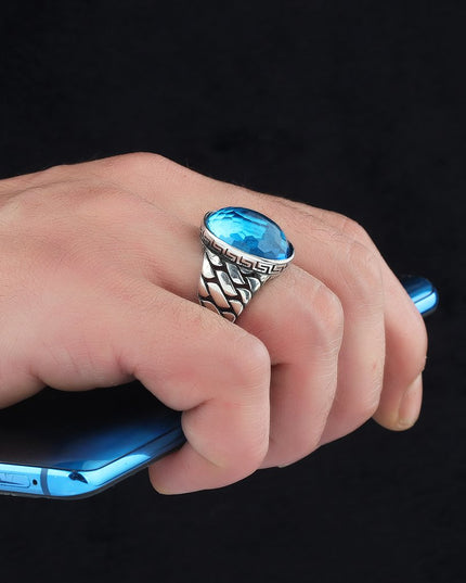 925 Silber Blauer Topaz