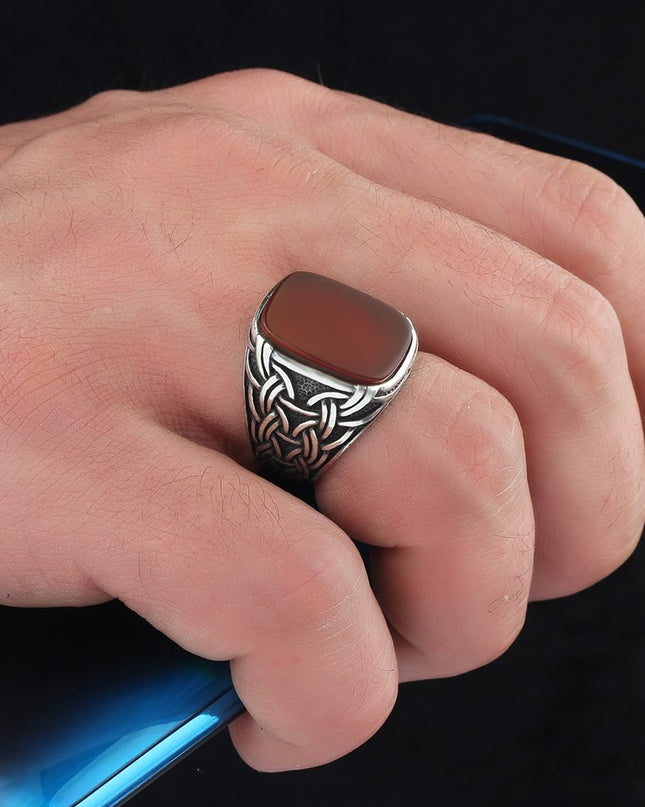 925 Silber Ring Achat Aqiq
