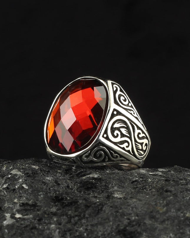 Herren Ring 925 Silber Zirkon