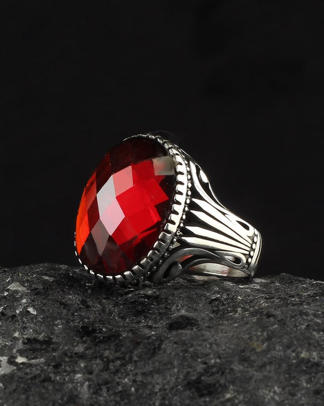 Herren Ring 925 Silber Zirkon