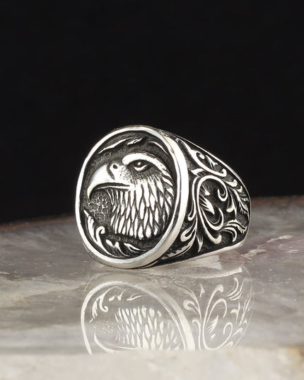 925 Silber Adler Herrenring