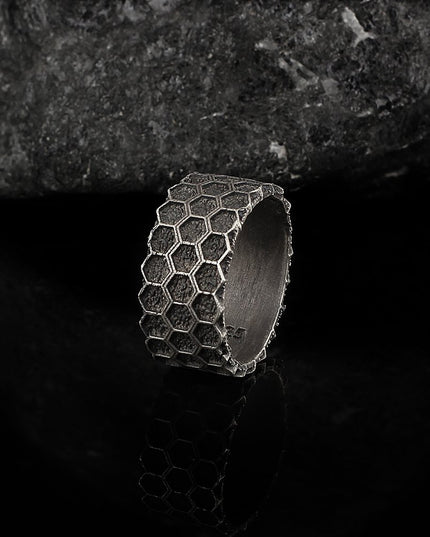 Wabenring  925 Silber
