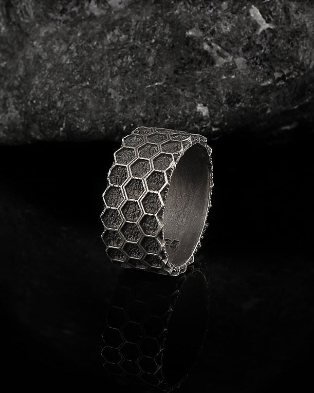 Wabenring  925 Silber