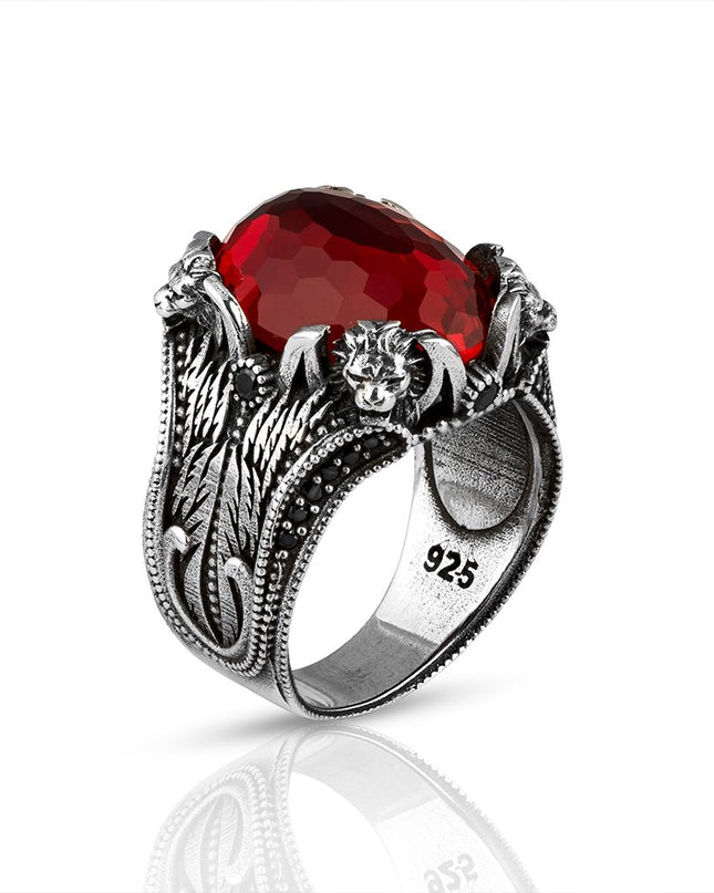 Löwe 925 Silber Ring Zirkonia