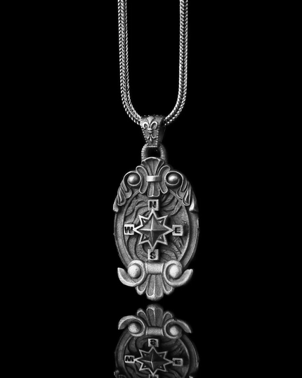 Kompass Halskette 925 Sterling Silber (Kopie)