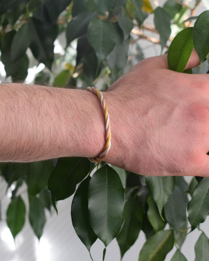 Schönheit Geflochtenes Armband 925er Silber Gelb Weiß Rosa