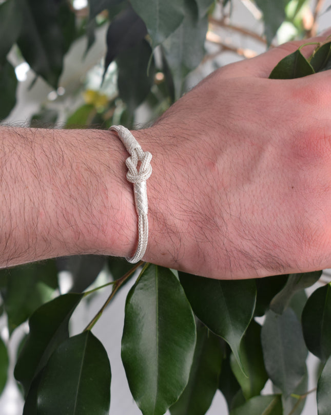 Unisex  Geflochtenes Armband 925er Silber Sailor Weiß