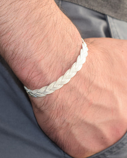 Geflochtenes Armband 925er Silber Diesseits Weiß