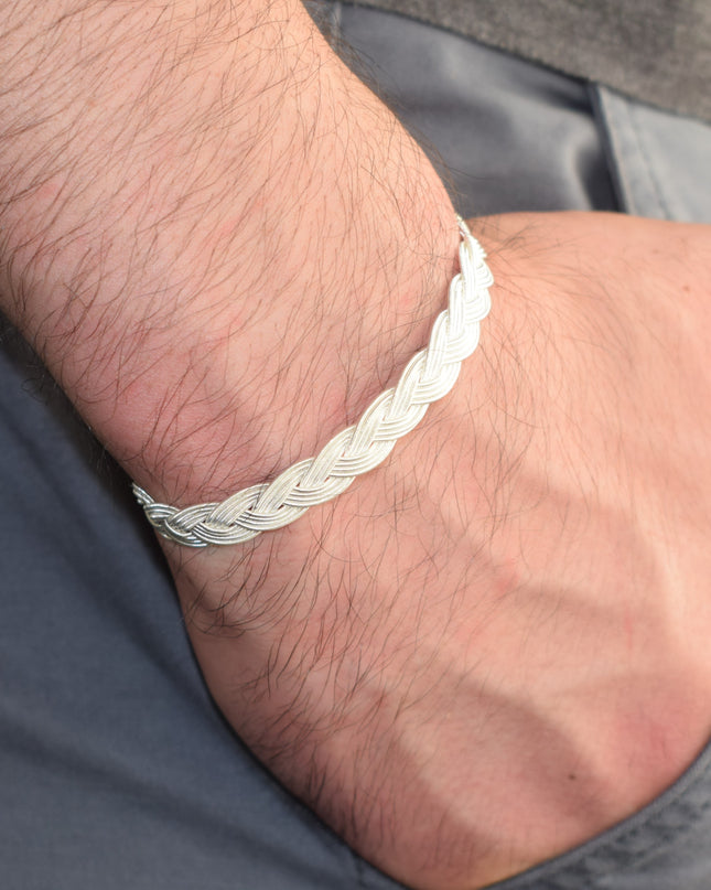 Geflochtenes Armband 925er Silber Diesseits Weiß