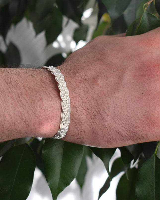 Geflochtenes Armband 925er Silber Diesseits Weiß
