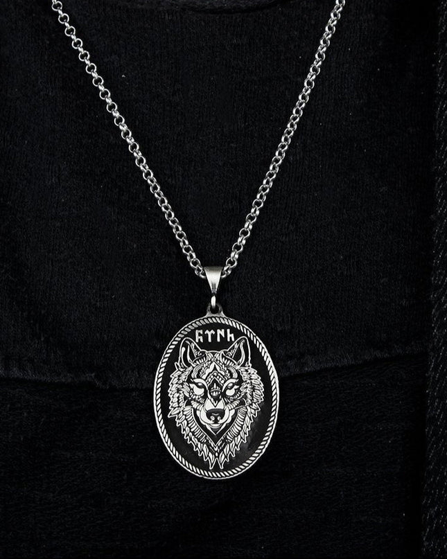 Wolf Halskette 925 Sterling Silber