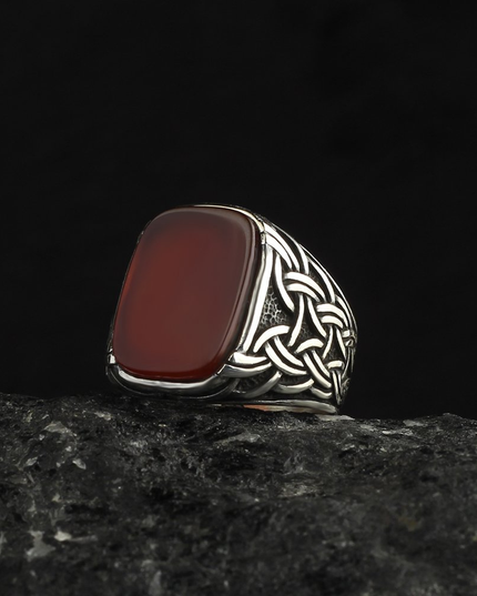 925 Silber Ring Achat Aqiq