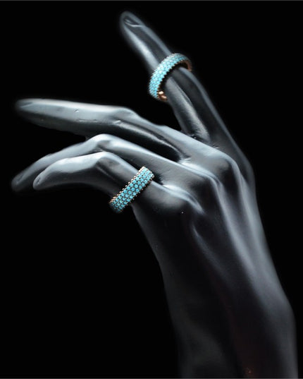 Infinity Ring, Blue Sky 925 Silver Ring Damen