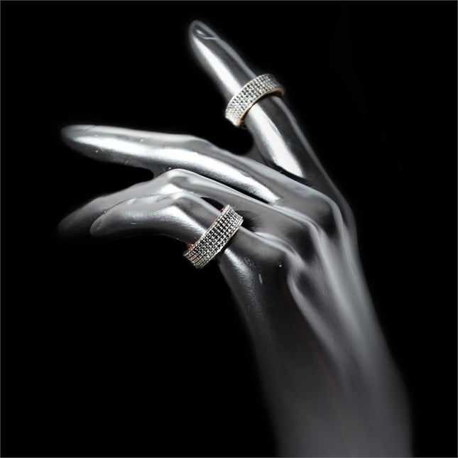 Infinity Ring, Black Sky 925 Silver