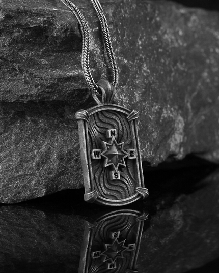 Kompass Halskette 925 Sterling Silber (Kopie) (Kopie)