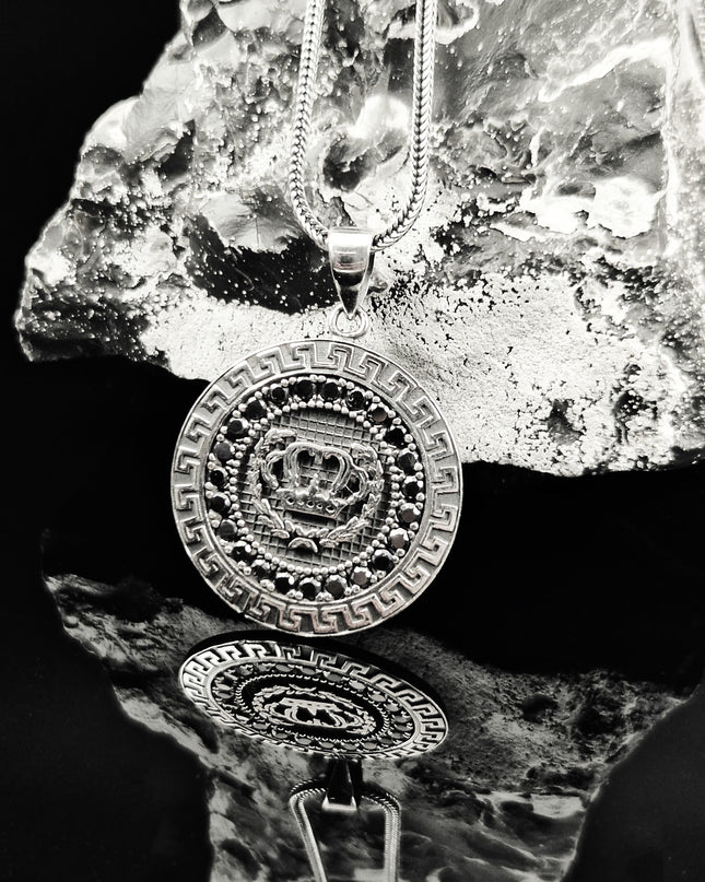 König Krone Halskette 925 Sterling Silber