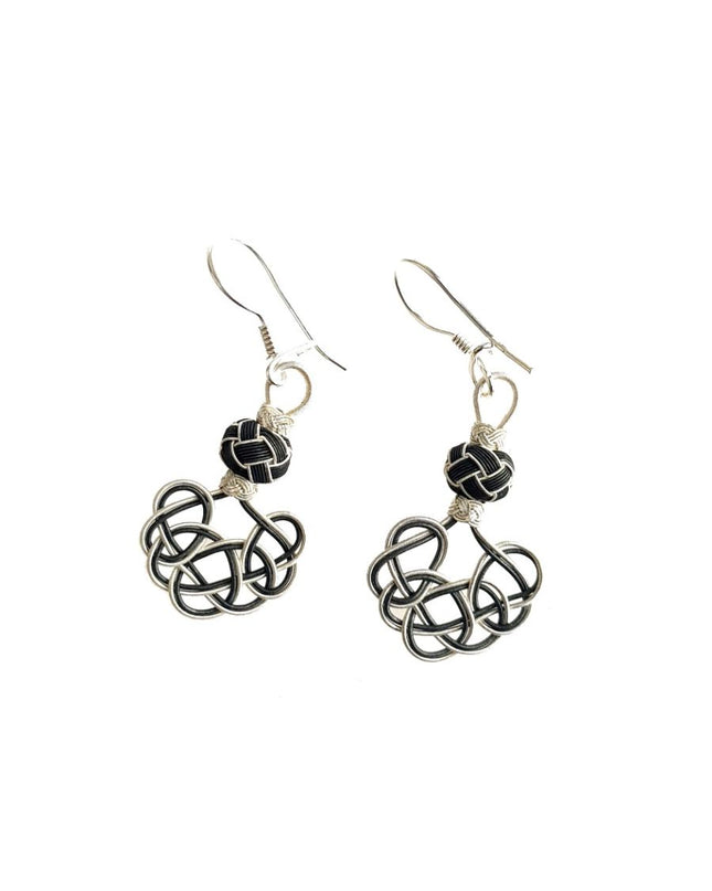 925 Silver love Earring black