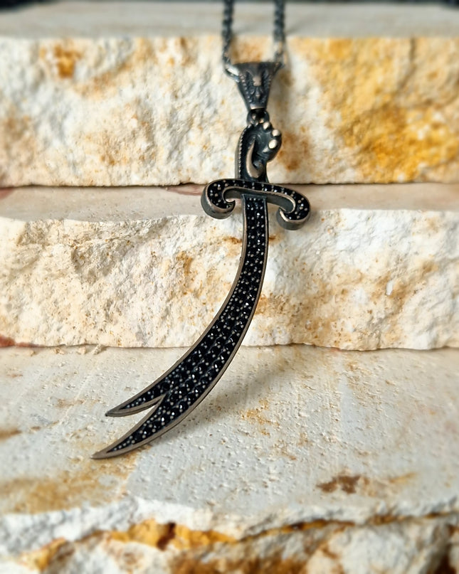 Zulfikar Zülfikar Schwert Halskette 925 Sterling Silber