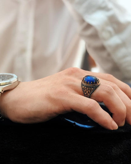 Herren Ring 925 Silber Zirkon