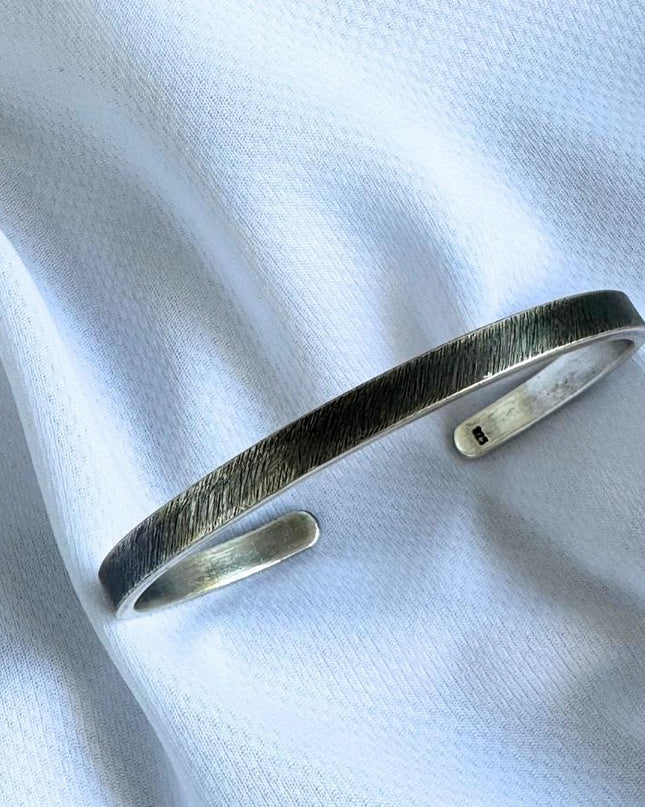 Massiv 925 Silber Unisex Handgemachter Armreif Bangle
