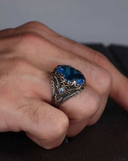 Blauer Topas 925 Silber Ring