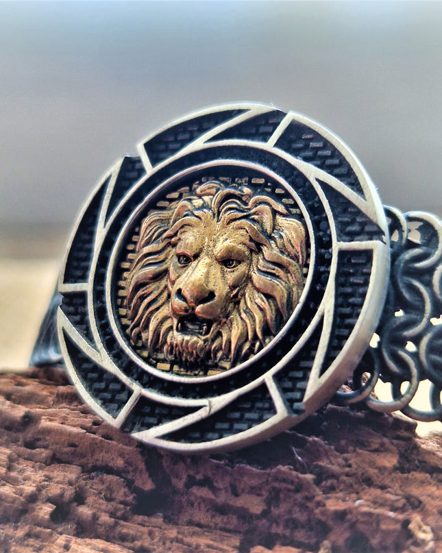 Free Size Löwe Geflochtenes Armband 925 Silber