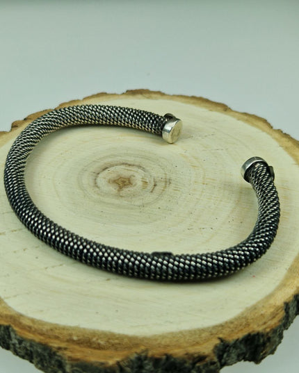 Freesize Geflochtenes Massiv Armband 925 Silber