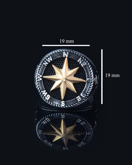Premium Royal Ring, Compass & Anchor