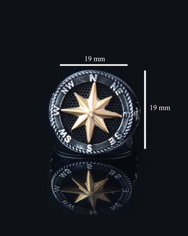 Premium Royal Ring, Compass & Anchor