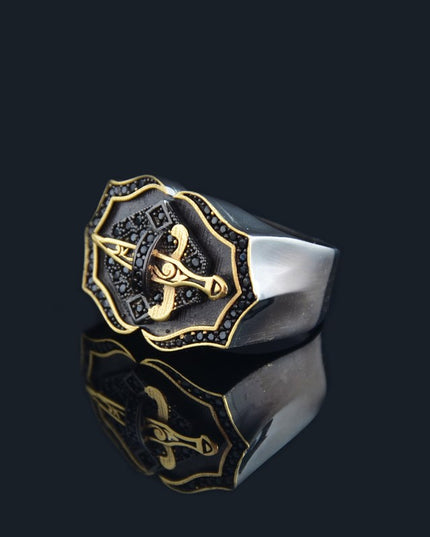 Premium Sword Ring Silber Herrenring