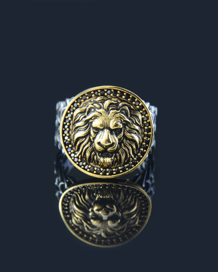 Supreme Lion Gold Plated & Oxidized Ring