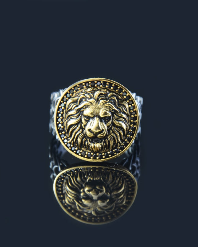 Supreme Lion Gold Plated & Oxidized Ring
