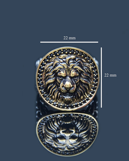 Supreme Lion Gold Plated & Oxidized Ring